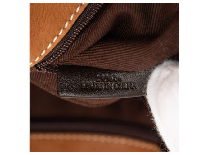 Borsa shopper Loewe in pelle marrone con logo e catena - vista 6