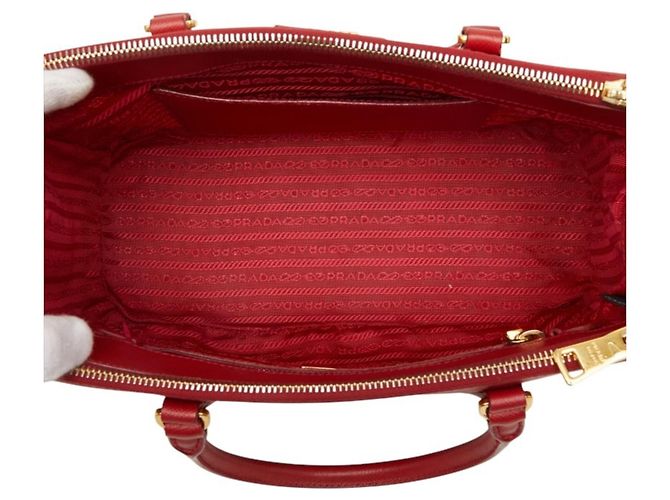 Borsa a mano Galleria Prada in pelle Saffiano con placca logo Triangle - vista 8