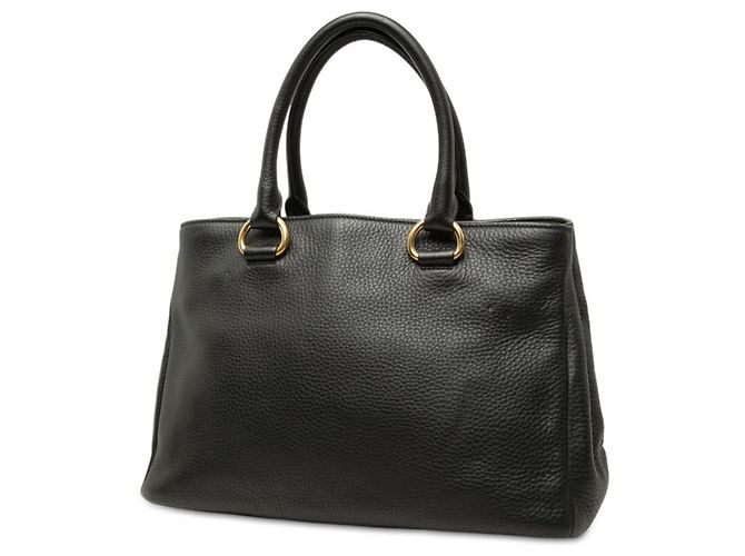 Borsa a mano e a tracolla Prada in pelle nera - vista 2
