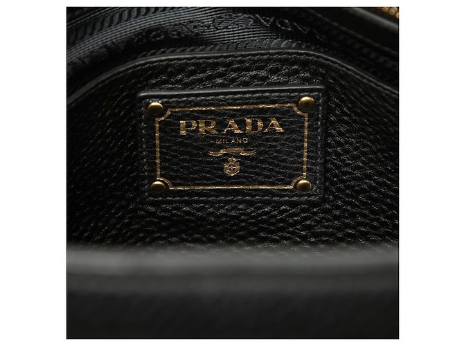 Borsa a mano e a tracolla Prada in pelle nera - vista 5