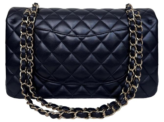 Chanel Classic Double Flap Medium Schwarz Lammleder - Ansicht 12
