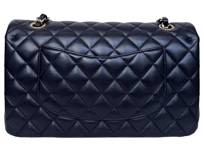 Chanel Classic Double Flap Medium Schwarz Lammleder - Ansicht 13