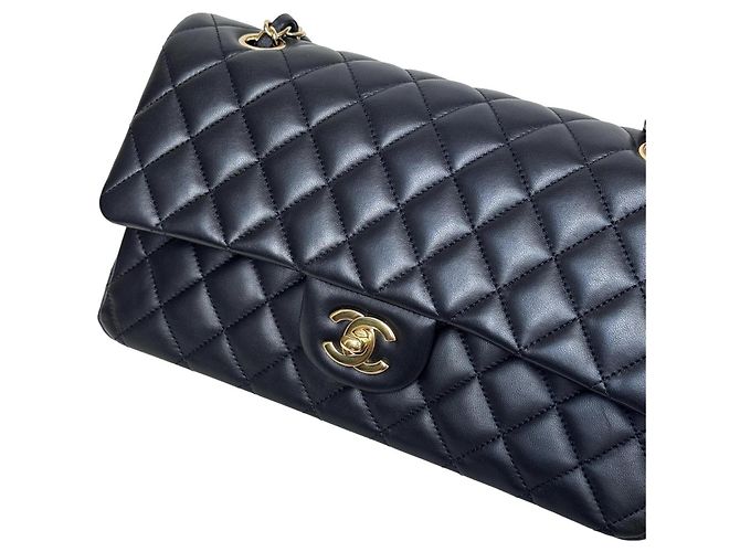 Chanel Classic Double Flap Medium Schwarz Lammleder - Ansicht 2