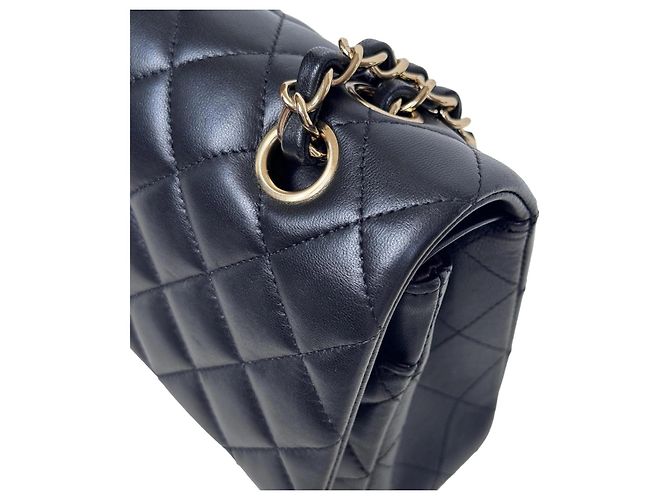 Chanel Classic Double Flap Medium Schwarz Lammleder - Ansicht 5