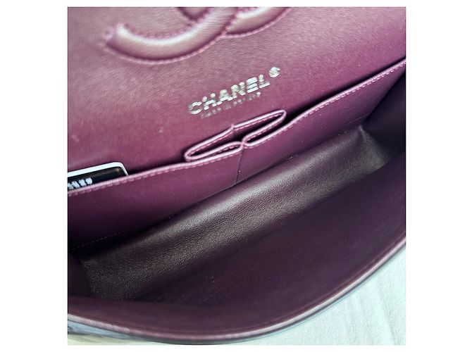 Chanel Classic Double Flap Medium Pelle Agnello Nero Argento - vista 7