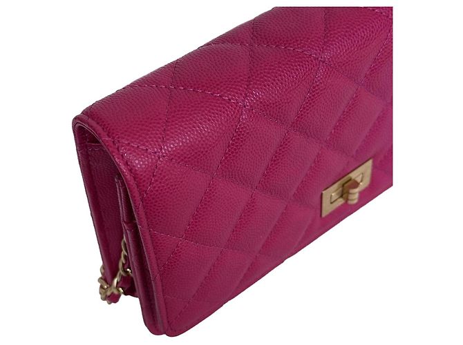 Chanel Wallet on Chain WOC Rosa Raspberry Caviar Goldfarbene Details - Ansicht 11
