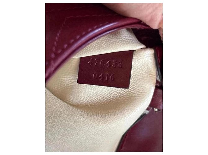 Gucci GG Marmont Mini Borsa a Tracolla Pelle Bordeaux - vista 10