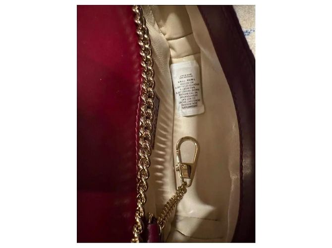Gucci GG Marmont Mini Borsa a Tracolla Pelle Bordeaux - vista 5
