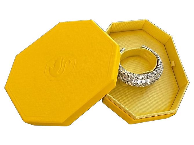 Bracciale rigido Swarovski con cristalli color argento - vista 2