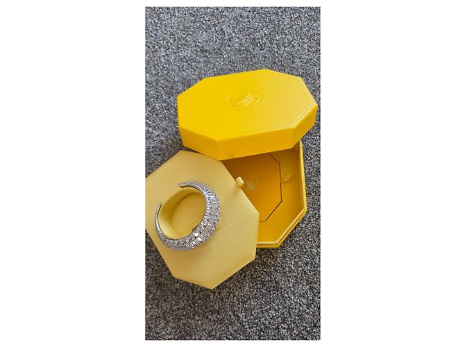 Bracciale rigido Swarovski con cristalli color argento - vista 5