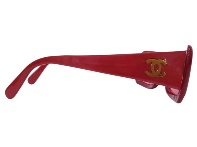 Gafas de sol rectangulares Chanel rojo cereza 05977 - vista 4