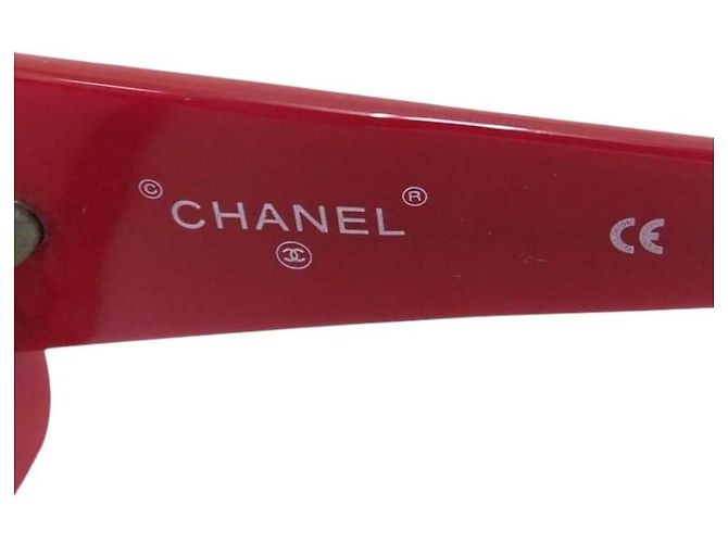 Gafas de sol rectangulares Chanel rojo cereza 05977 - vista 7