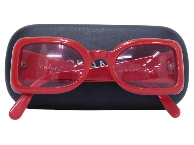 Gafas de sol rectangulares Chanel rojo cereza 05977 - vista 9