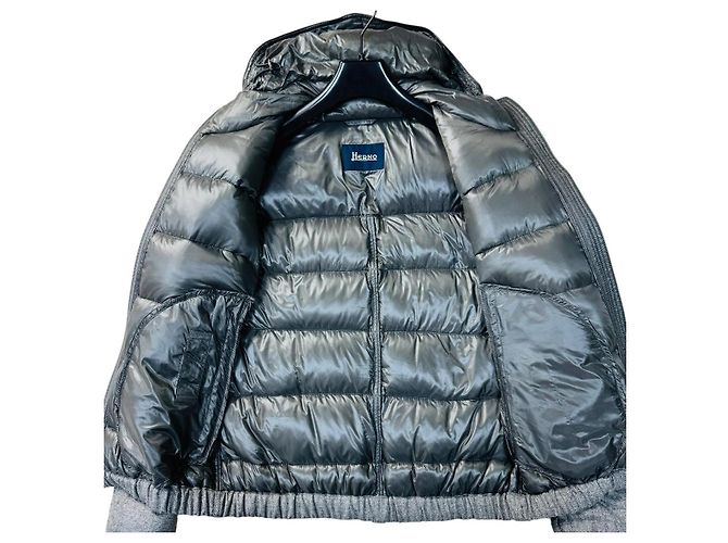Herno Loro Piana System Giacca in lana e piuma grigio melange - vista 5