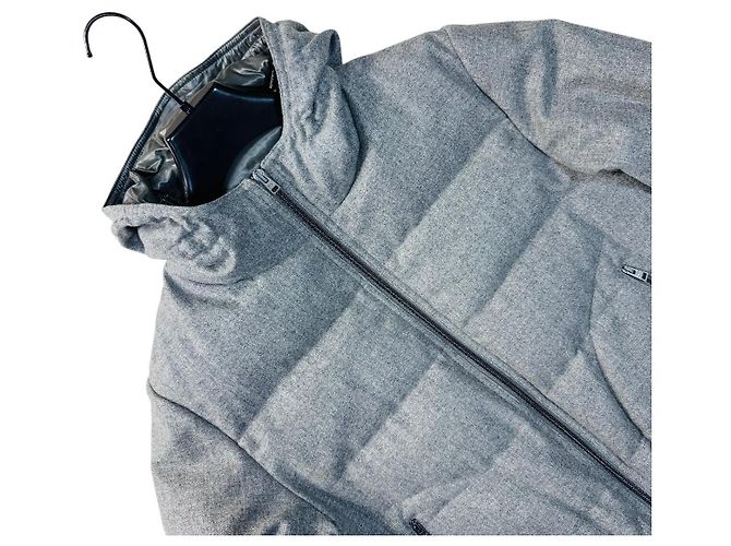 Herno Loro Piana System Giacca in lana e piuma grigio melange - vista 9