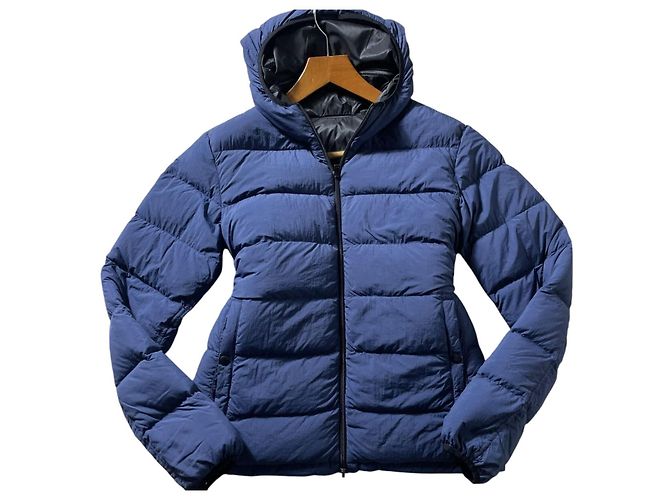 Herno Reversible Packable Hooded Down Jacket - Black/Navy - view 2