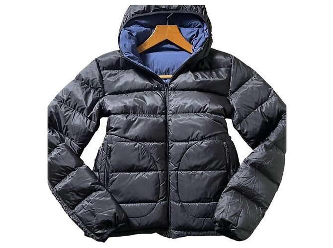 Herno Reversible Packable Hooded Down Jacket - Black/Navy - view 3