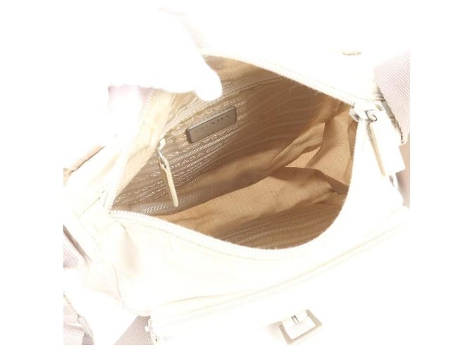 Borsa a tracolla Prada Tessuto Nylon - Crema Beige - vista 7