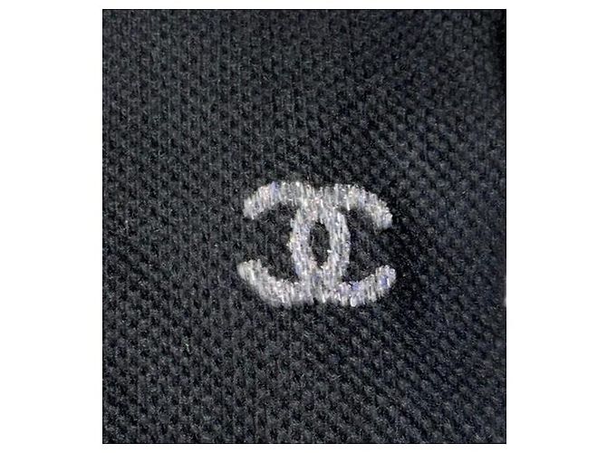 Chanel sciarpa con logo CC in lana nera - vista 3