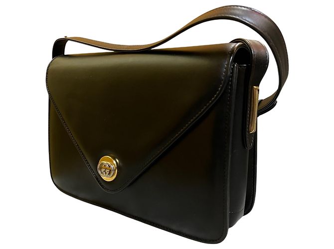 Borsa a tracolla a busta Gucci in pelle di vitello Interlocking G - vista 2