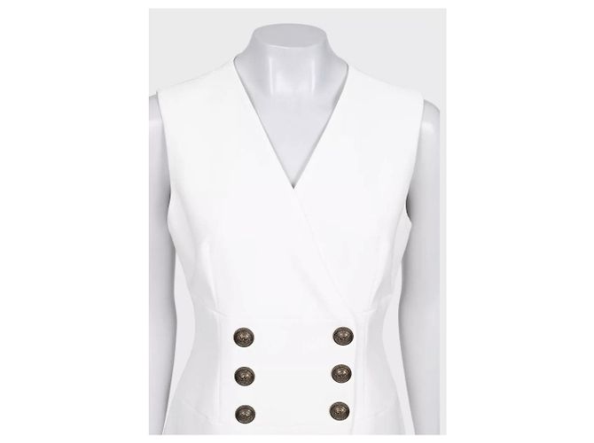 Vestido ajustado Balmain blanco - FR 42 / XL de segunda mano - vista 4