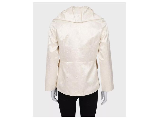 Chloé White Fitted Jacket with Voluminous Collar Sz.40 Pre-owned - view 3