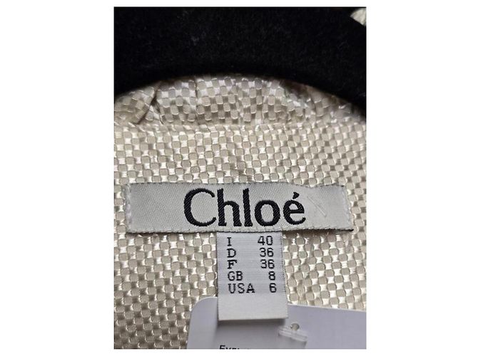 Chloé White Fitted Jacket with Voluminous Collar Sz.40 Pre-owned - view 6