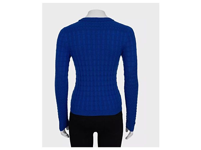 Chanel Blue Cashmere Blend Figuriertem Pullover Gr. 34/XS gebraucht - Ansicht 3