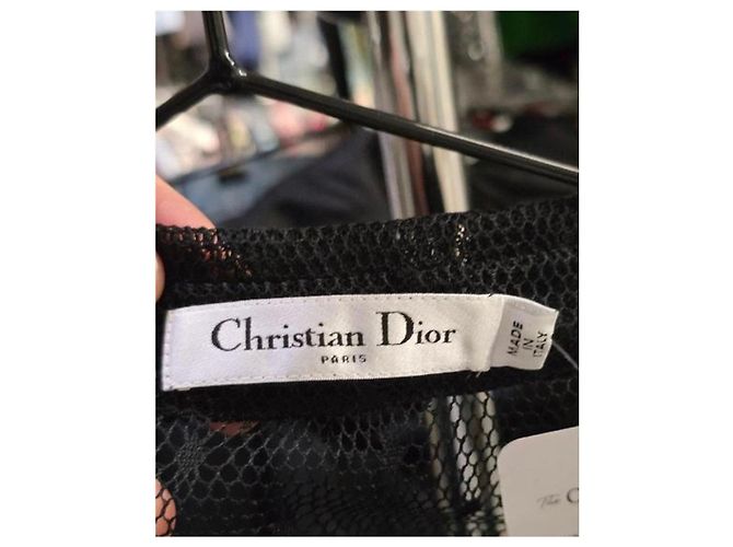 Christian Dior transparente schwarze Seidenbluse - Größe S Gebraucht - Ansicht 5