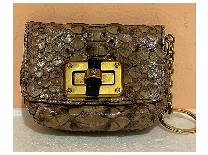 Lanvin Lancia Münzbeutel/Schlüsselanhänger aus echtem Pythonsleder - Ansicht 3