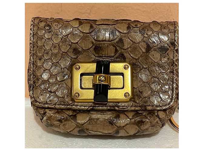 Lanvin Lancia Münzbeutel/Schlüsselanhänger aus echtem Pythonsleder - Ansicht 4