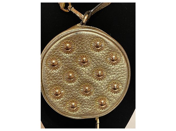 Michael Kors Mini-Börse/Runder Leder-Charm Gold - Ansicht 4