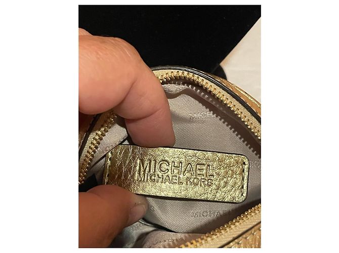 Michael Kors Mini-Börse/Runder Leder-Charm Gold - Ansicht 9