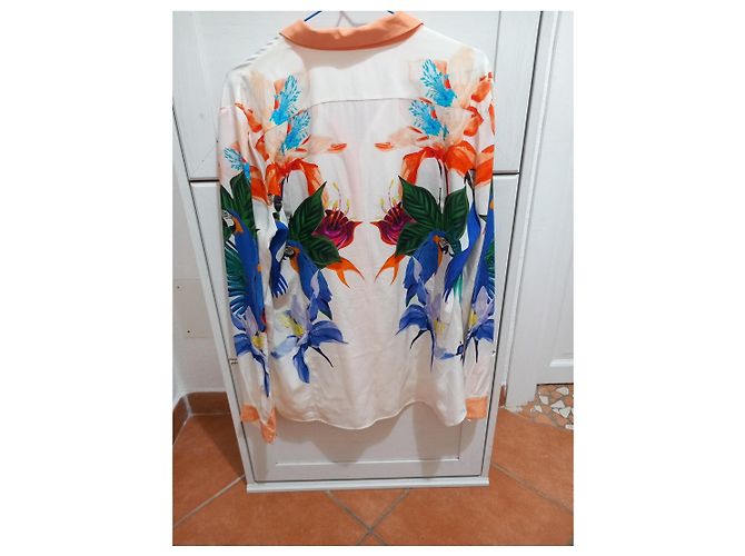 Camisa Roberto Cavalli de seda con estampado de loros y flores - vista 2