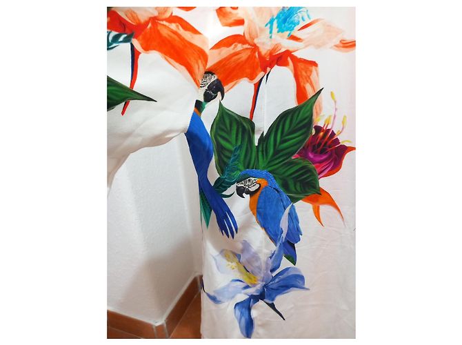 Camisa Roberto Cavalli de seda con estampado de loros y flores - vista 3