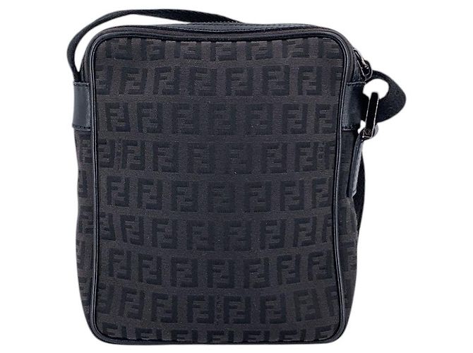 Fendi Borsa a tracolla Small Messenger in tela Monogram Zucchino nera - vista 3