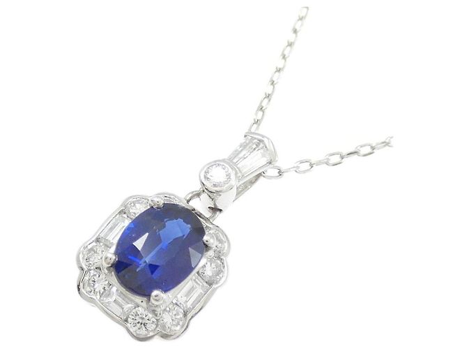 Autre Marque Collana Pt900 Pt850 Zaffiro Diamante - vista 3
