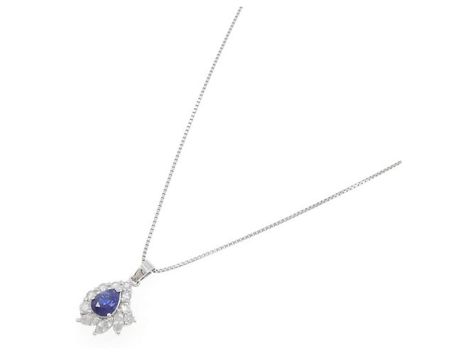 Autre Marque Collana in Pt900 Pt850 Zaffiro e Diamante - vista 2