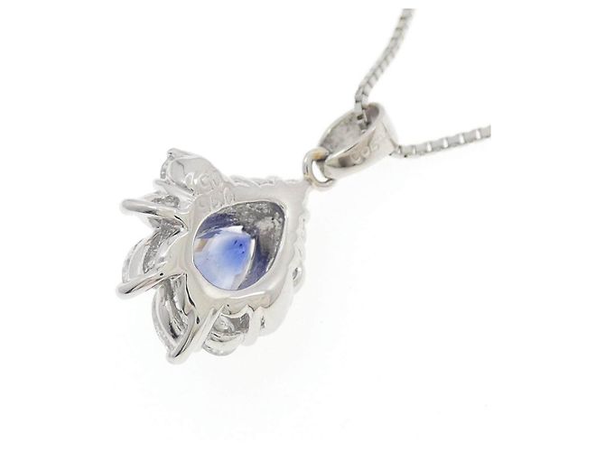 Autre Marque Collana in Pt900 Pt850 Zaffiro e Diamante - vista 4