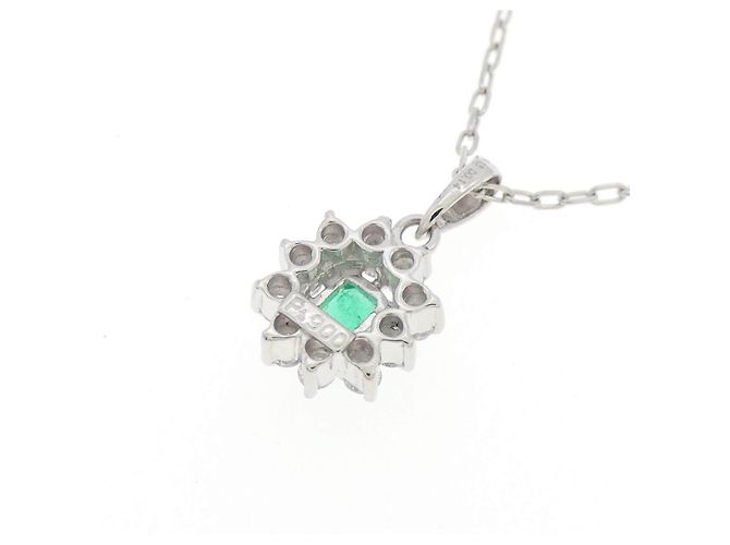 Autre Marque Collana in Smeraldo e Diamanti Pt900 Pt850 - vista 4