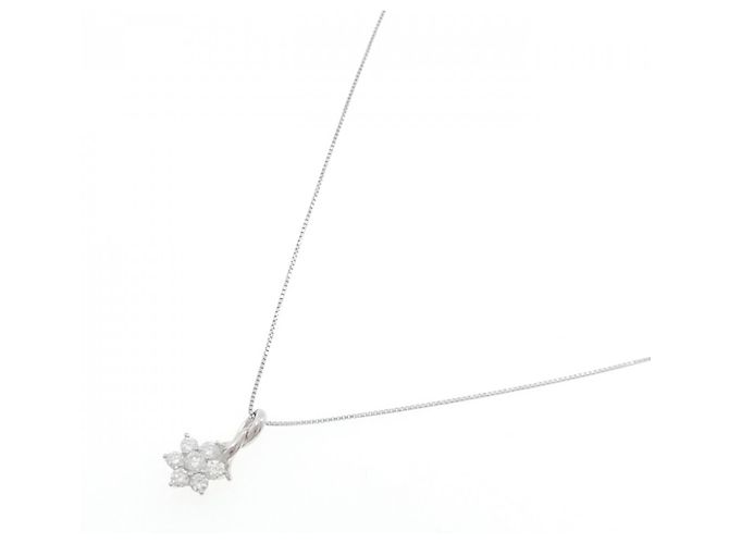 Autre Marque Collana fiori in oro bianco Au750 e diamanti - vista 2
