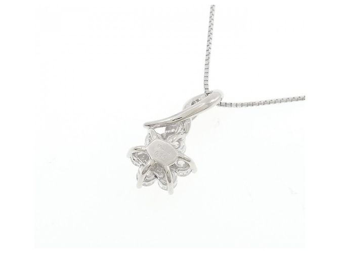 Autre Marque Collana fiori in oro bianco Au750 e diamanti - vista 4