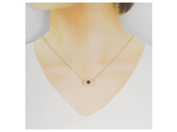 Autre Marque Collana Au750 Rubini e Diamanti - vista 7