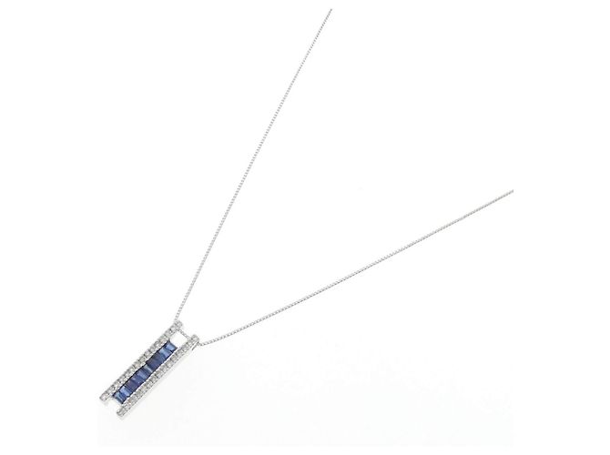 Autre Marque Collana Au750 Zaffiro e Diamante - vista 2