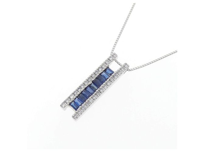Autre Marque Collana Au750 Zaffiro e Diamante - vista 3