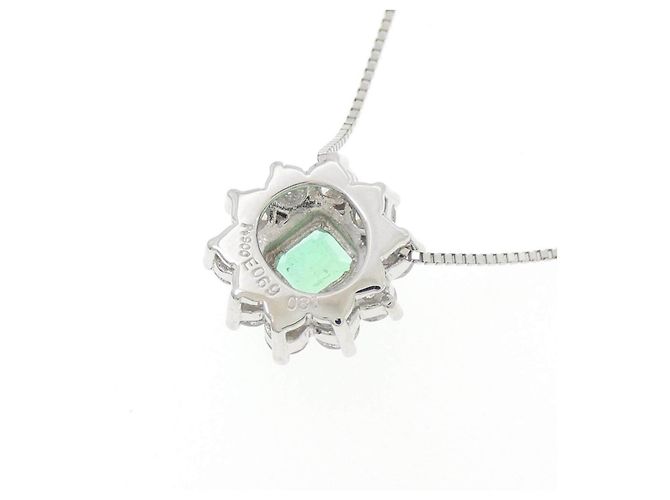 Autre Marque Collana in Platino con Smeraldi e Diamanti - vista 4