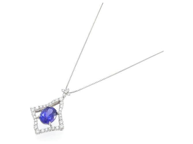 Autre Marque Collana in PT900 PT850 con Tanzanite e Diamanti - vista 2