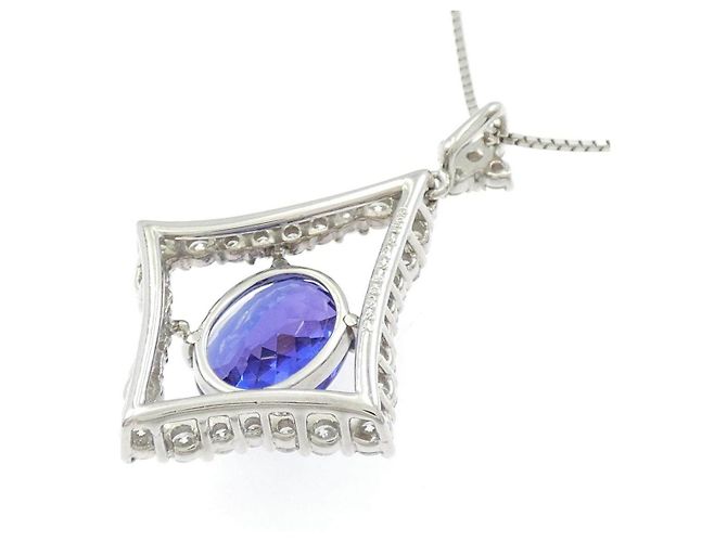 Autre Marque Collana in PT900 PT850 con Tanzanite e Diamanti - vista 4