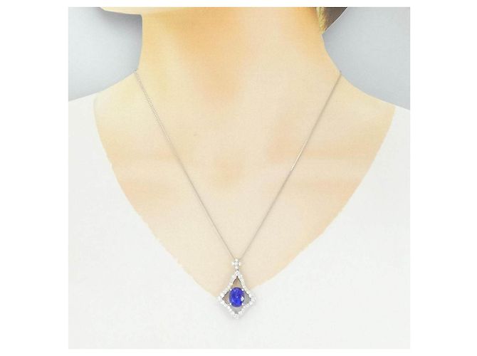 Autre Marque Collana in PT900 PT850 con Tanzanite e Diamanti - vista 6