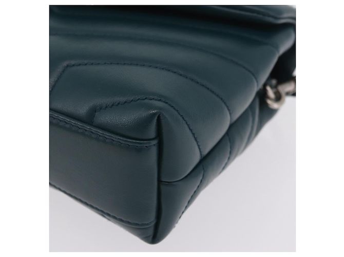 Autre Marque Saint Laurent Lulu Shoulder Bag Leather Green Silver 467072 - vista 13